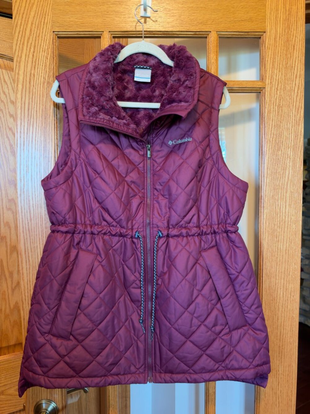 NWOT COLUMBIA COPPER CREST MIDI QUILTED PUFFER PURPLE MARION BERRY VEST COAT XL